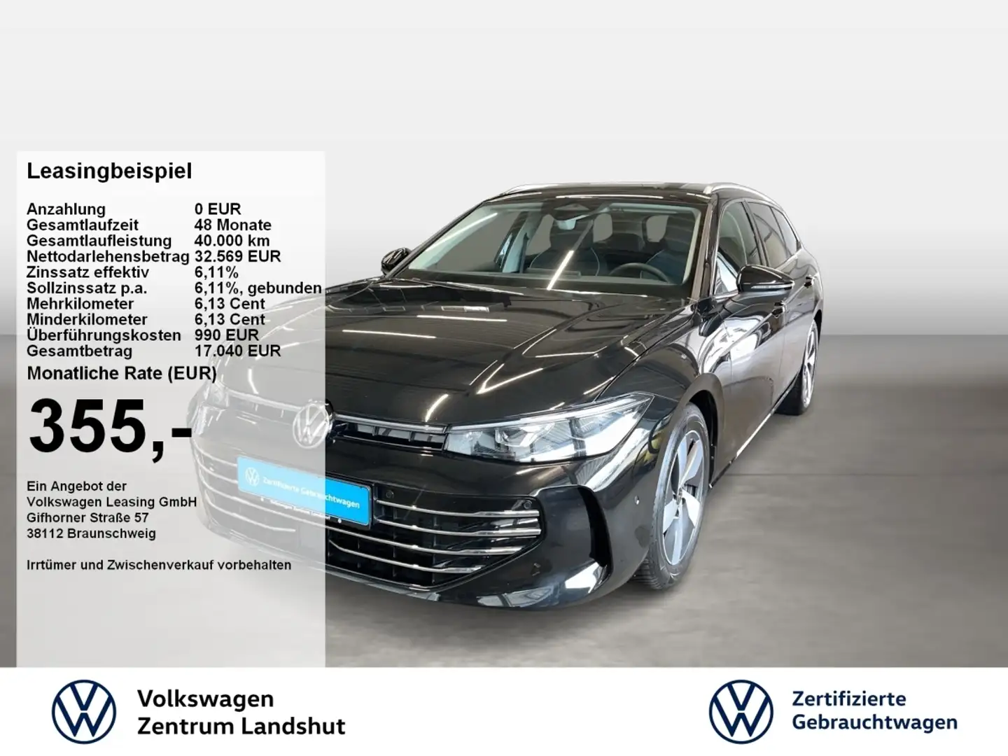 Volkswagen Passat Variant Elegance 2.0 TDI DSG ACC 360 AUT Schwarz - 1