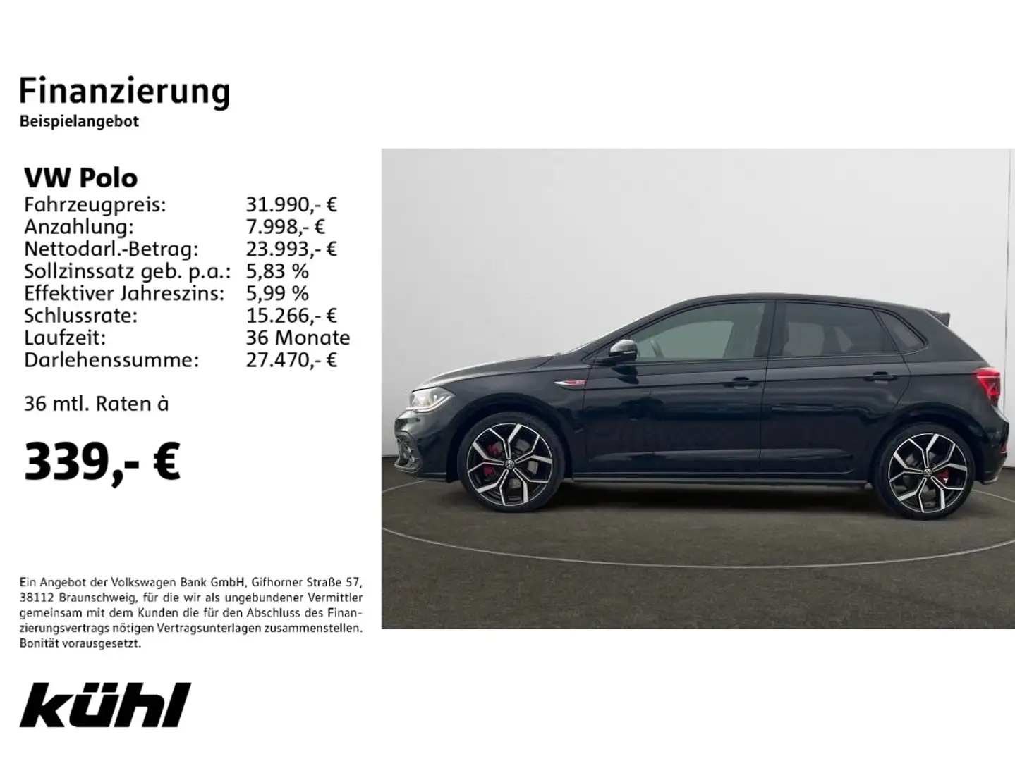 Volkswagen Polo GTI Polo VI GTI 2.0 TSI DSG  Navi,Pano,beats Schwarz - 2