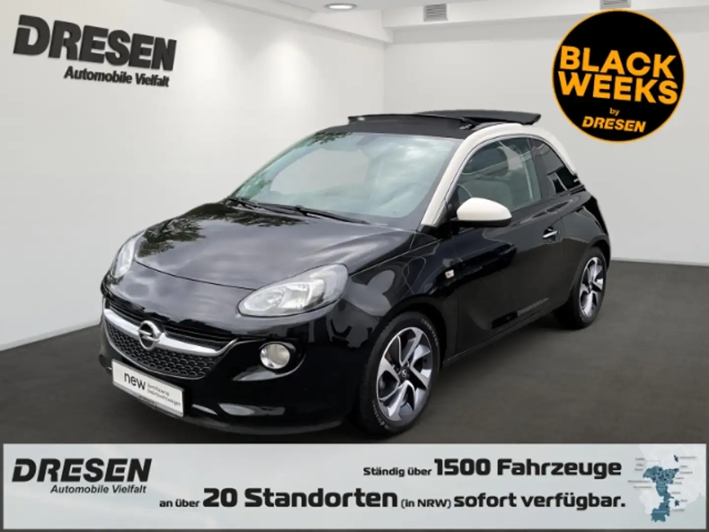 Opel Adam 1.4 Open Air FALTDACH LEDERLENKRAD SITZHEIZUNG Noir - 1