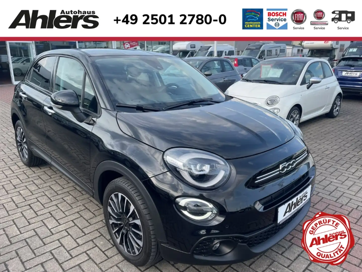 Fiat 500X +CARPLAY+KAMERA+ALU+LED+PDC+KLIMAAUTO+SPURASSISTEN Schwarz - 1