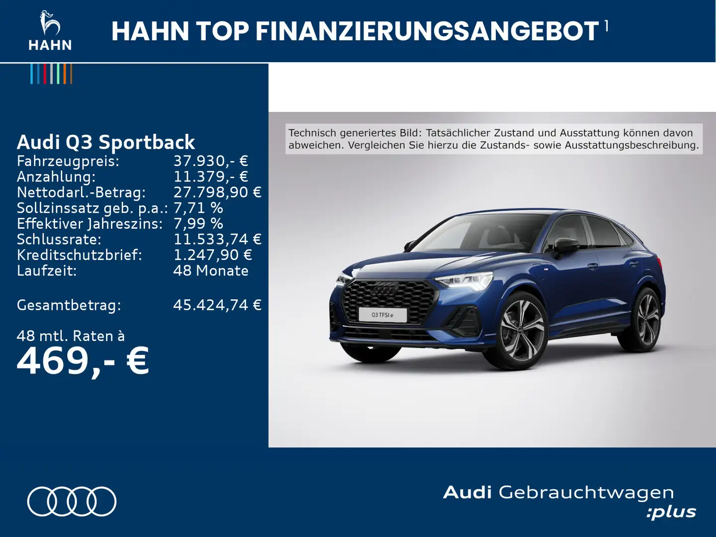Audi Q3 45TFSIe S line S-trc Virtual Matrix Blau - 2