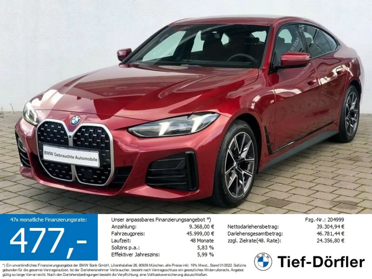 BMW 420 d xDrive Gran Coupé SAG M Sport 360/HiFi/AMBI Rot - 1