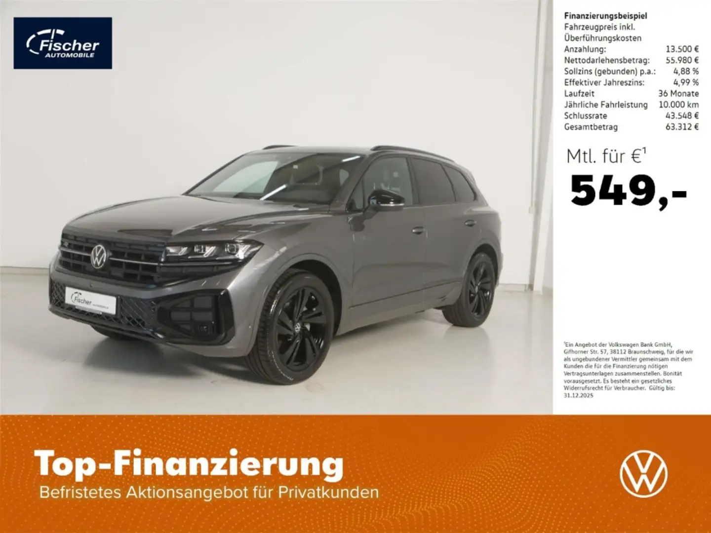 Volkswagen Touareg 3.0 TDI V6 4Mot. R-Line Black Style AHK Grau - 1