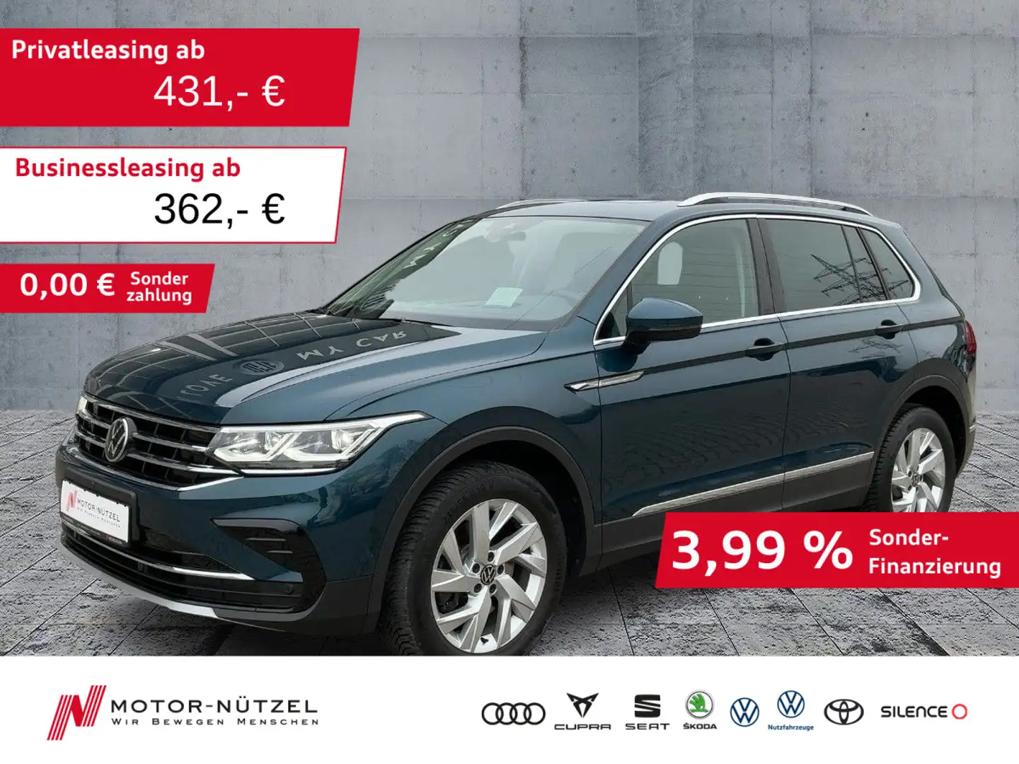 Volkswagen Tiguan 2.0 TSI DSG 4M ELEGANCE MATRIX+AHK+PANO Blau - 1