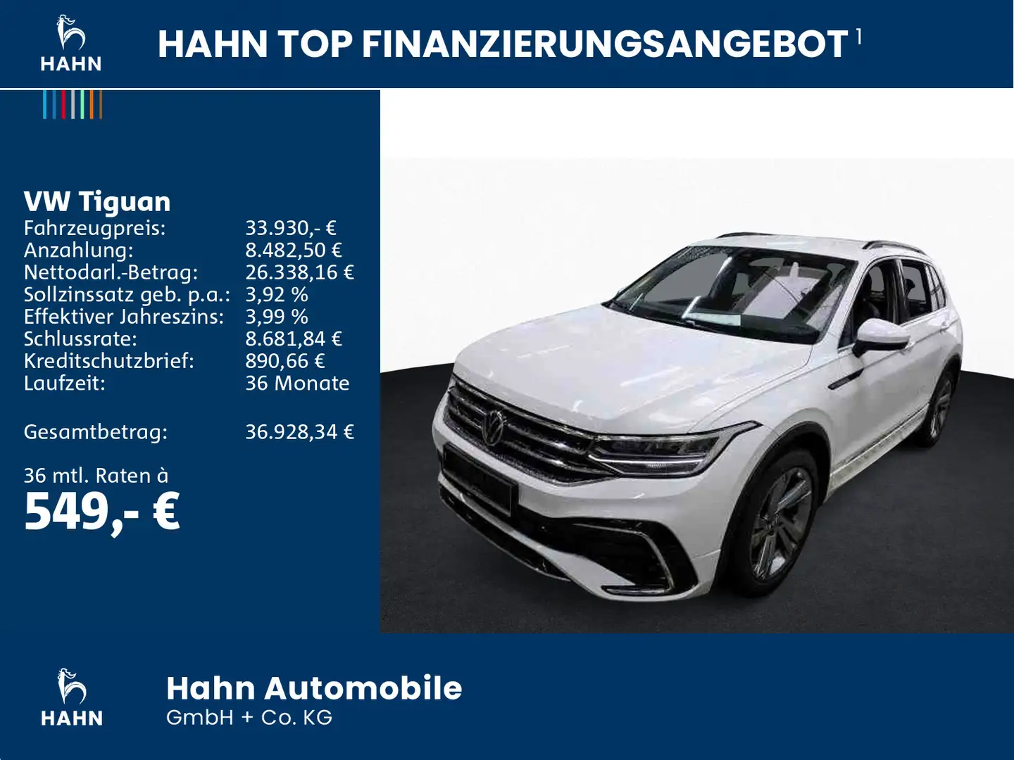 Volkswagen Tiguan 1.5TSI DSG R-Line LED ACC Sitzh APP DAB+ Weiß - 2