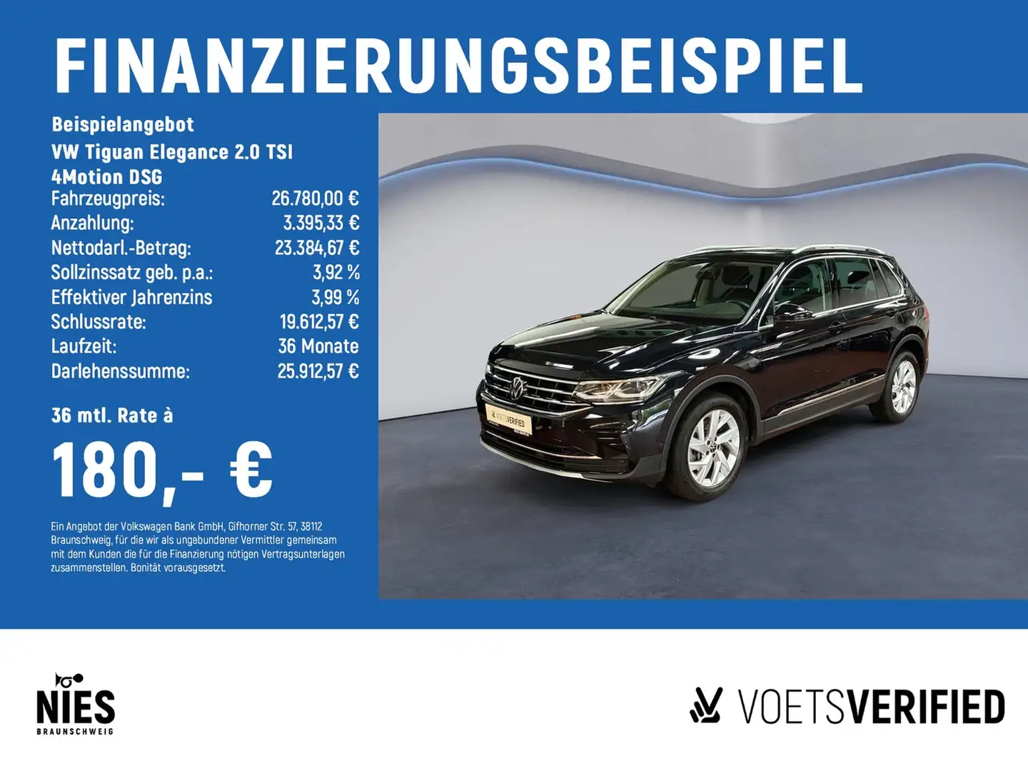 Volkswagen Tiguan Elegance 2.0 TSI 4Motion DSG MATRIX-LED+PANO+NAVI Schwarz - 2
