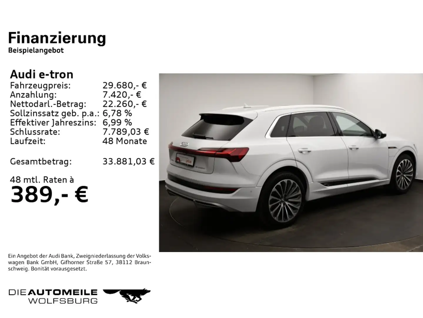 Audi e-tron 50 quattro S line Pano/ACC/Rückkam Weiß - 2