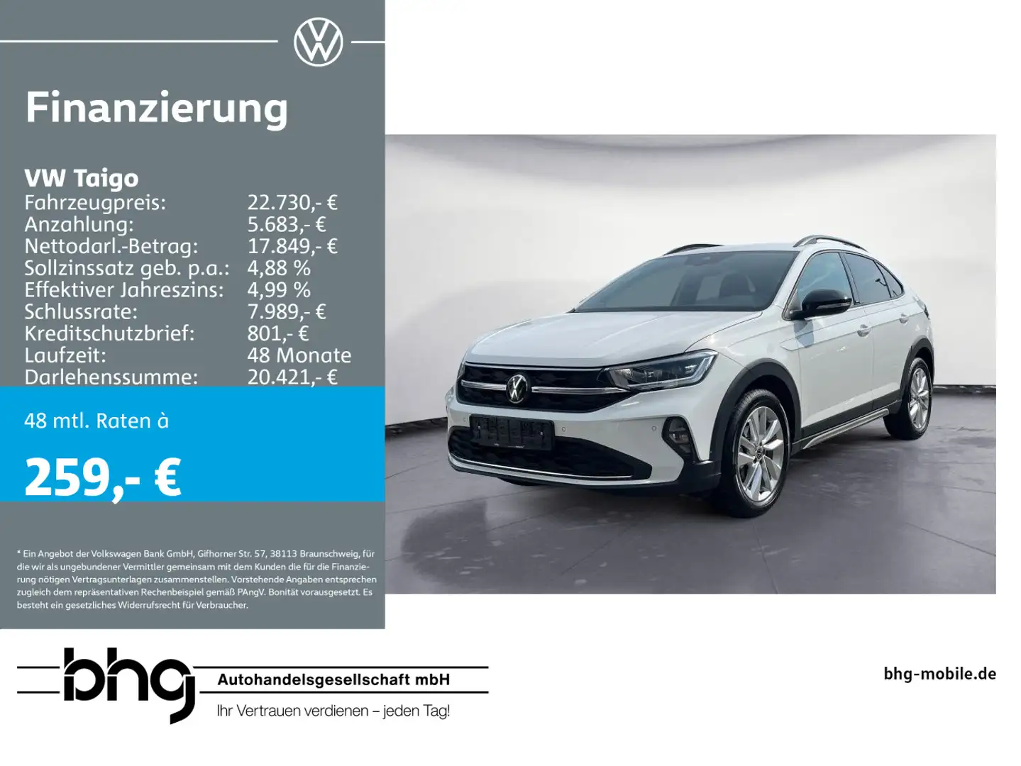 Volkswagen Taigo 1.0 TSI OPF DSG Life Weiß - 1