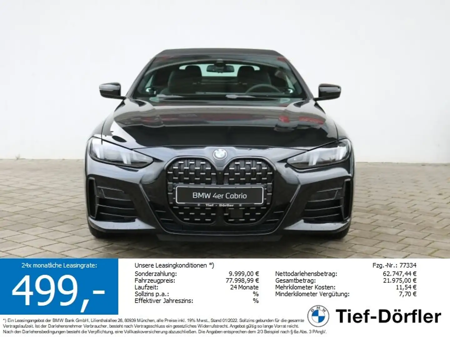 BMW 420 i Cabrio M Sport ACC/HIFI/CAM360/Nackenwärmer Black - 1