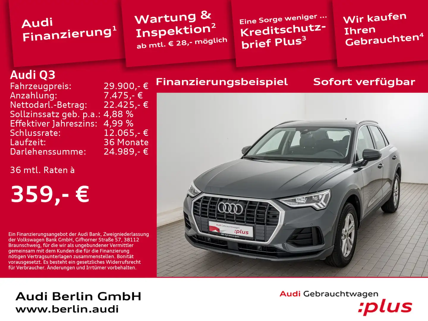 Audi Q3 35 TFSI S tr. LED NAVI VIRTUAL PDC Grau - 1