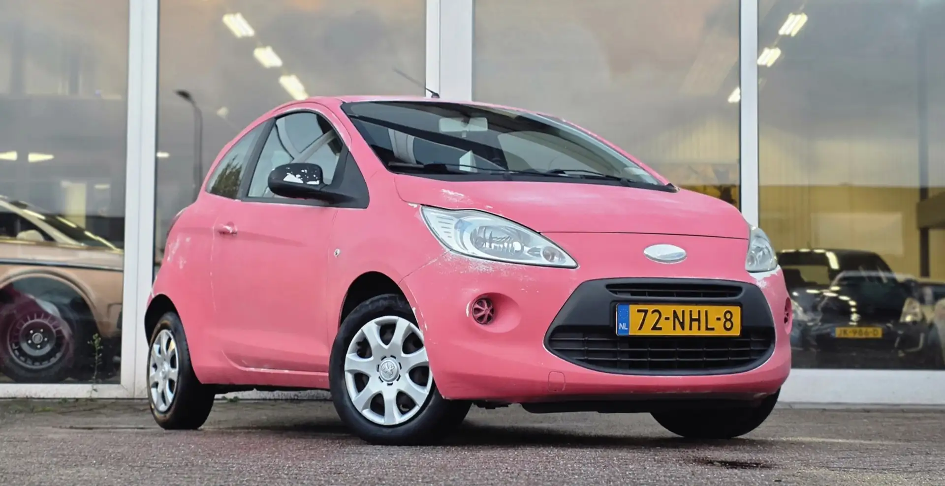 Ford Ka/Ka+ 1.2i Cool&Sound 2e Eigenaar Airco Roze dip Wit - 2