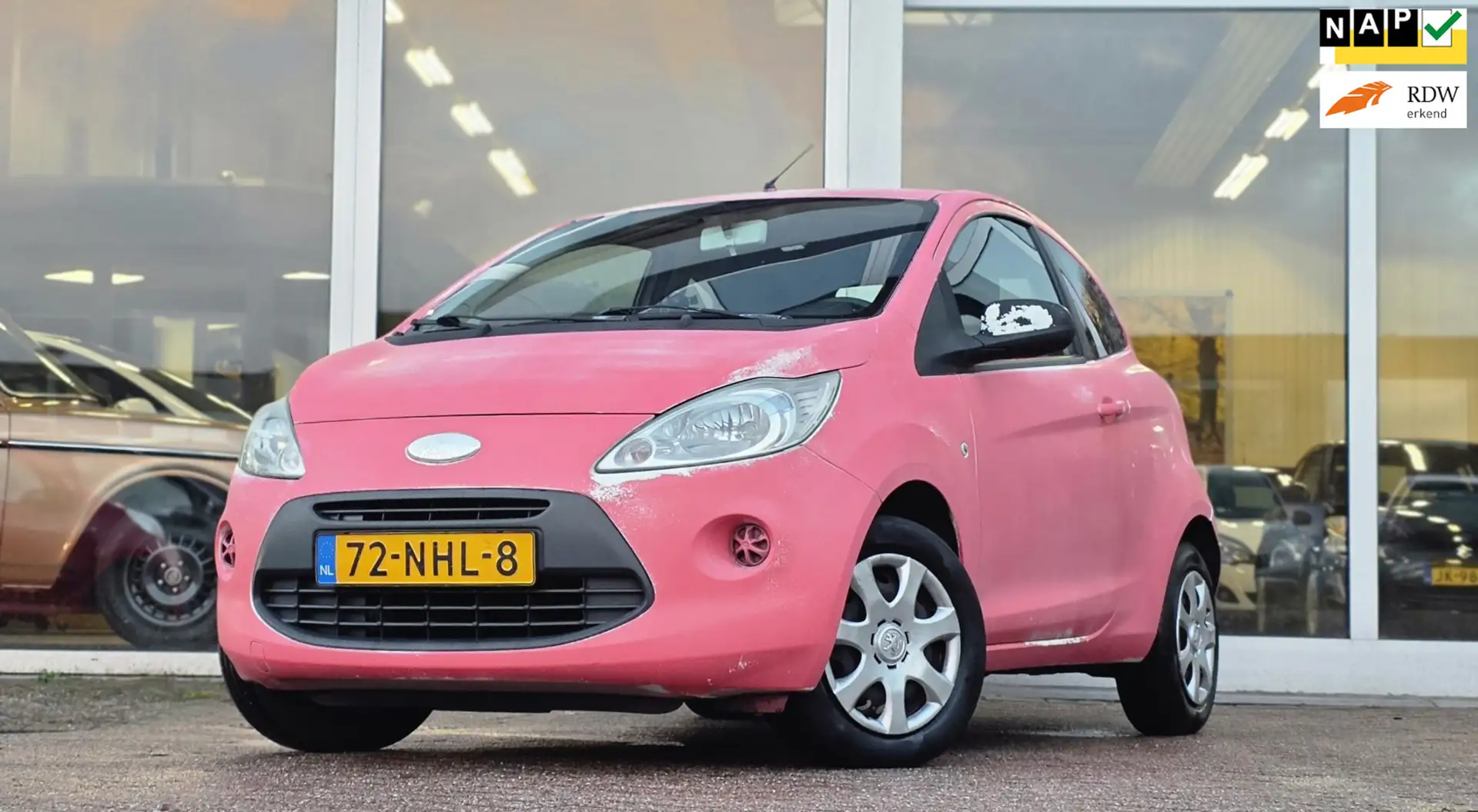 Ford Ka/Ka+ 1.2i Cool&Sound 2e Eigenaar Airco Roze dip Wit - 1