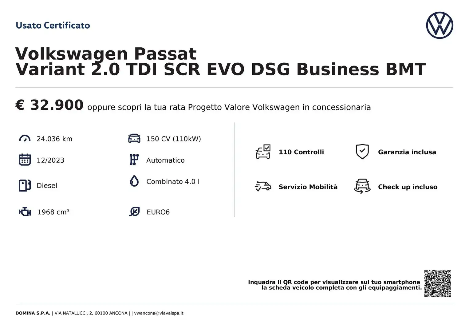 Volkswagen Passat Variant Variant 2.0 TDI SCR EVO DSG Business BMT Grigio - 2