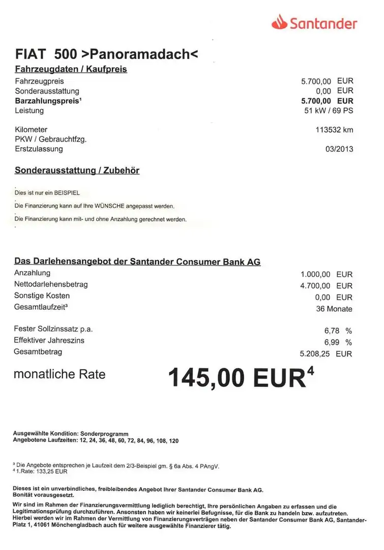 Fiat 500 1.2 8V, LoungePanorama/Klima/Bluetooth - 2