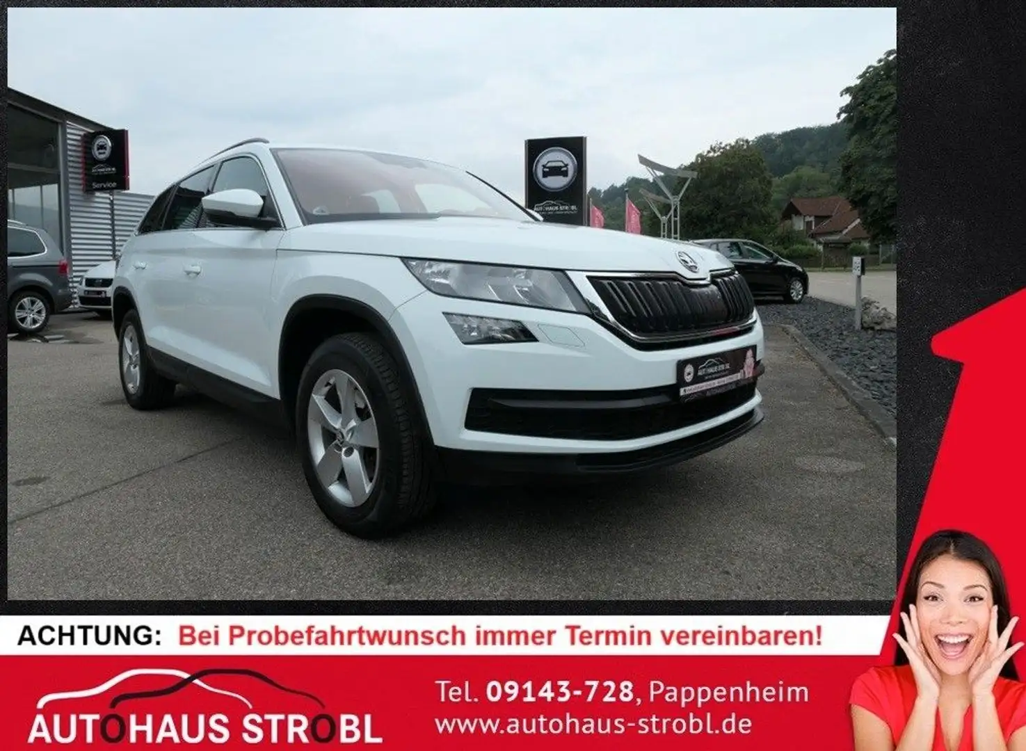Skoda Kodiaq Ambition 4x4 /SHZG/ PDC/ AHK Weiß - 1