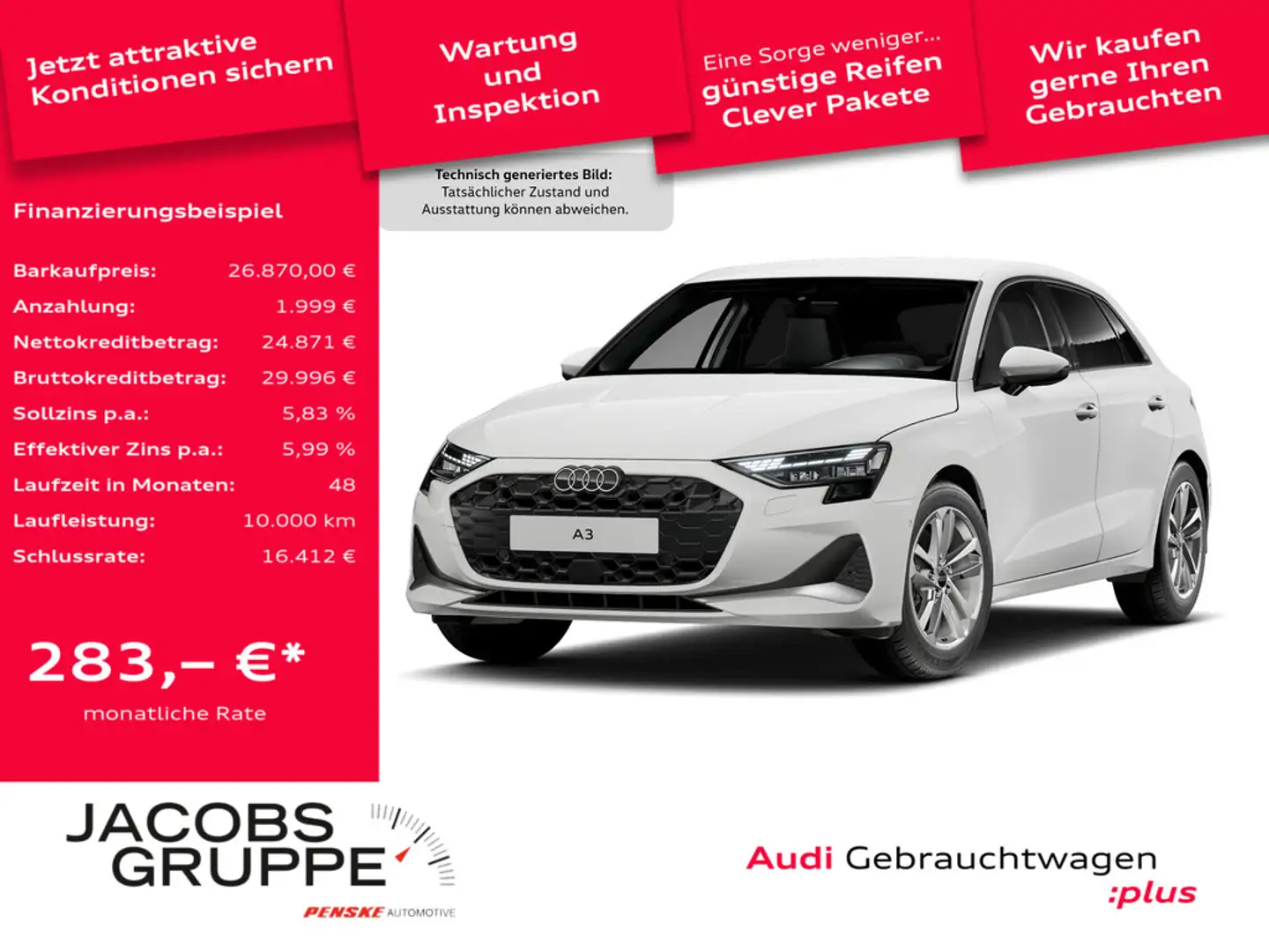 Audi A3 Sportback 35 TFSI advanced VC*LED*PDC * Blanc - 1