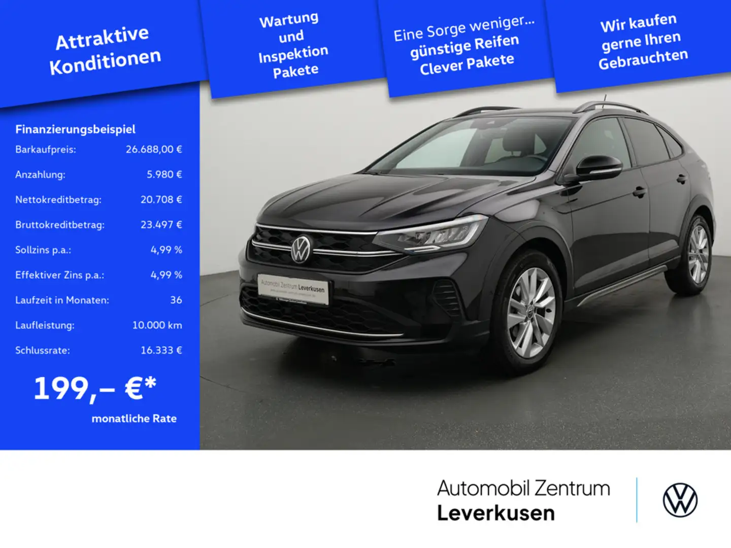 Volkswagen Taigo Goal DSG NAVI ACC AHK SHZ KAM Schwarz - 1