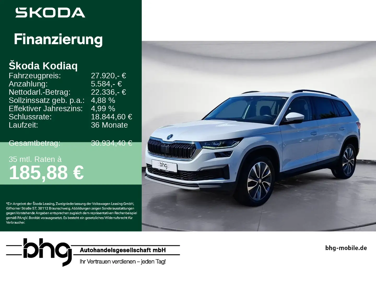 Skoda Kodiaq 2.0 TDI DSG Tour 4x4 Blanc - 1