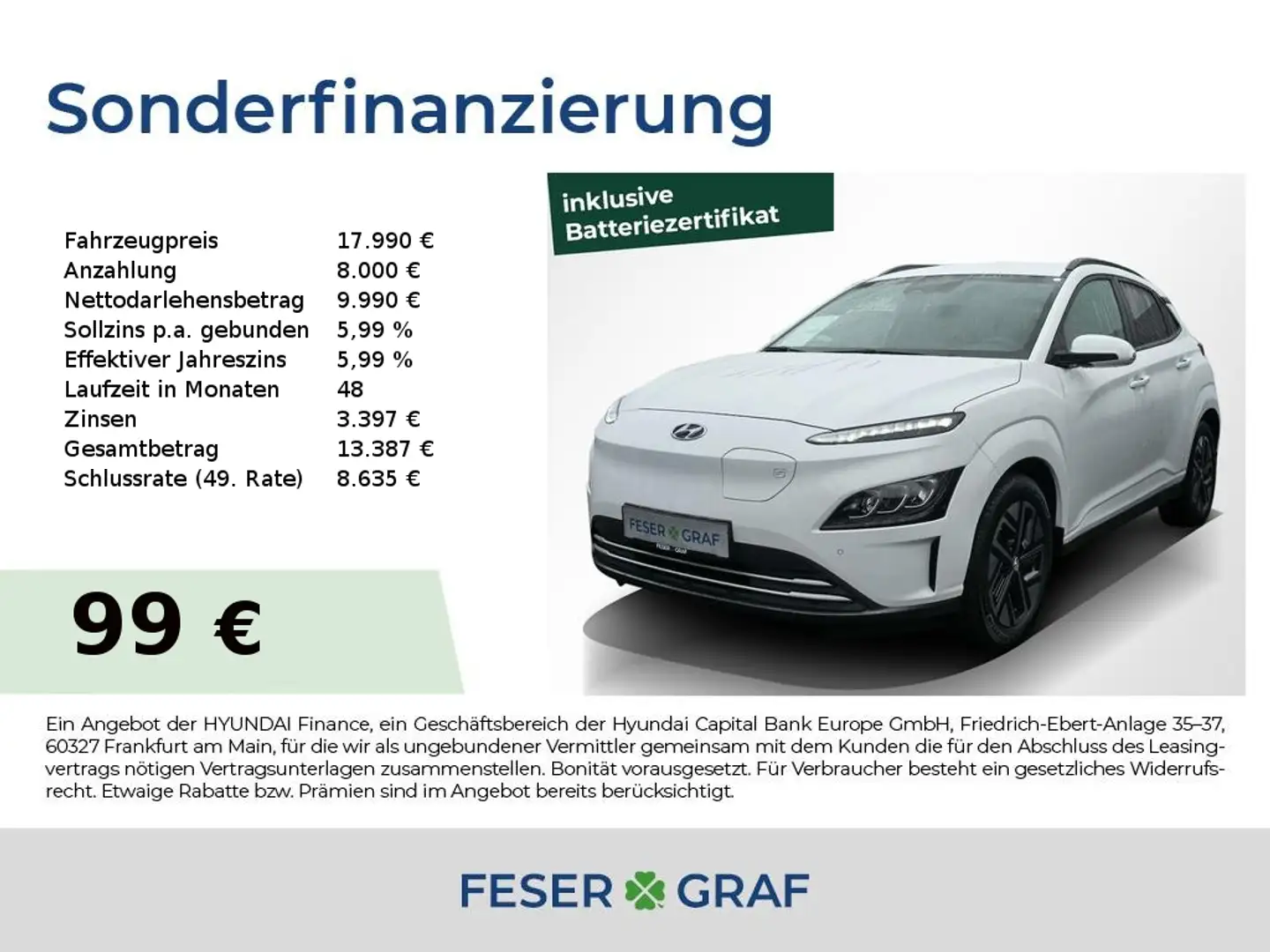 Hyundai KONA TREND NAVI CAM LED SHZ LHZ KLIMA CARPLAY Blanc - 1