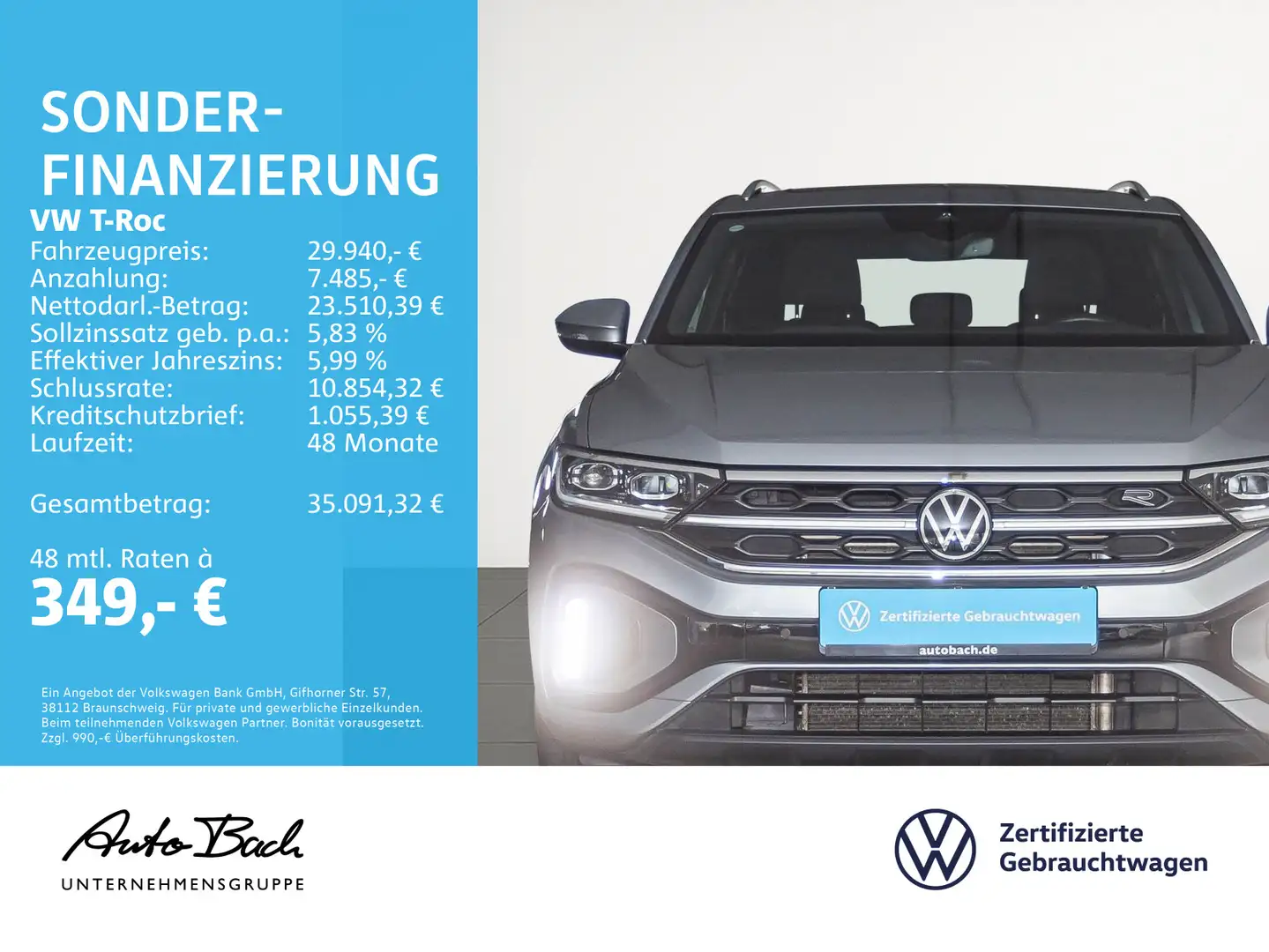 Volkswagen T-Roc T-ROC 2.0 TSI DSG R-Line, AHK, LED-Matrix, DCC, Argent - 2