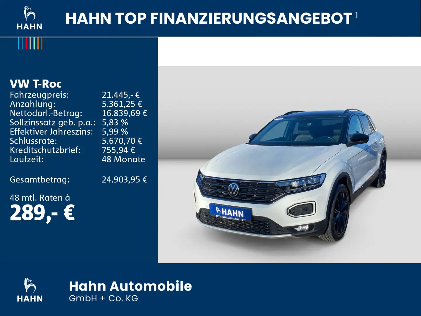 Volkswagen T-Roc 1.5 TSI Sport ACC Climatr Navi Cam Blind-S Weiß - 2