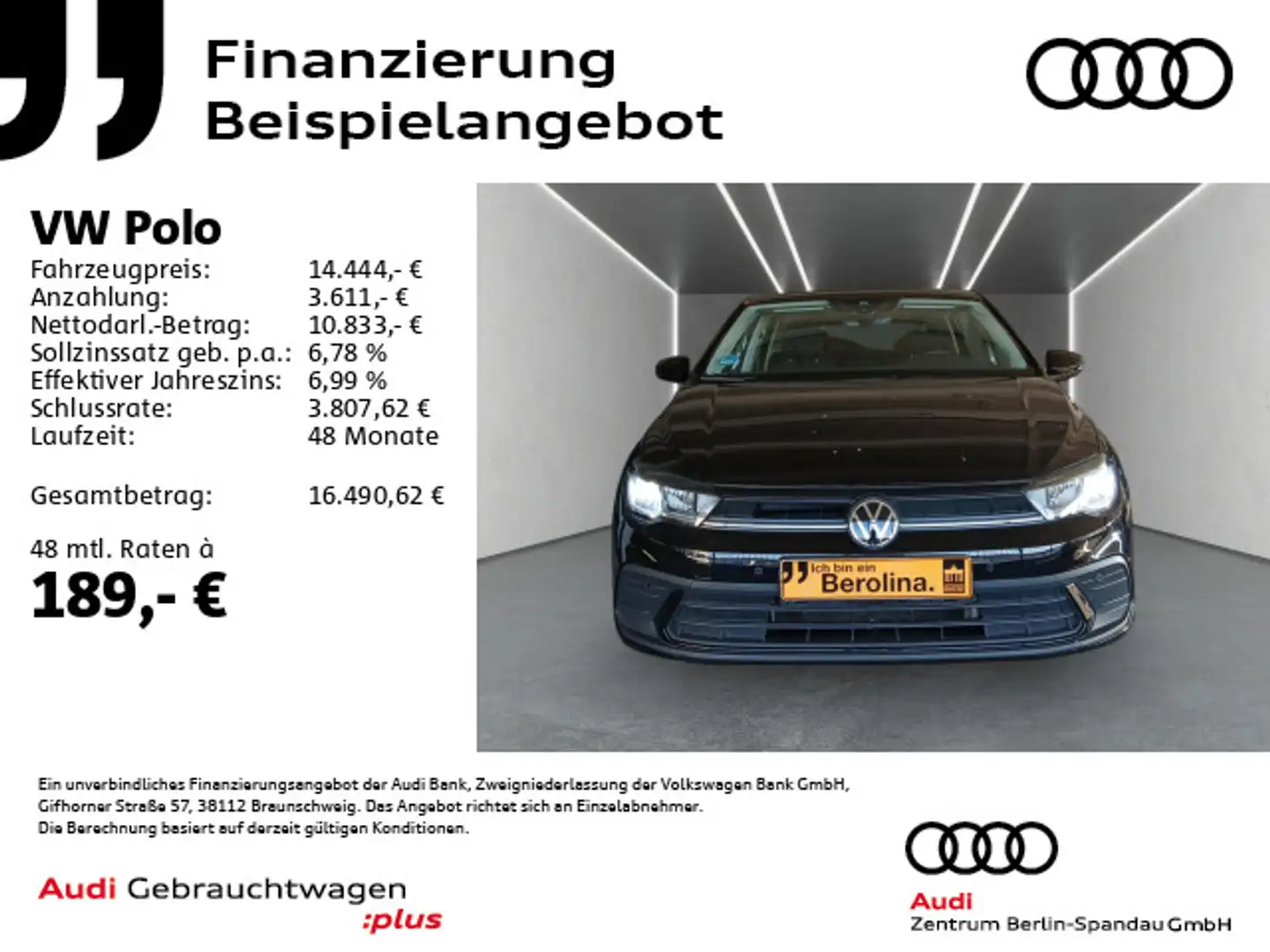 Volkswagen Polo 1.0 Life *App-Connect*LED*PDC*Digi.C*KLIMA* Schwarz - 1