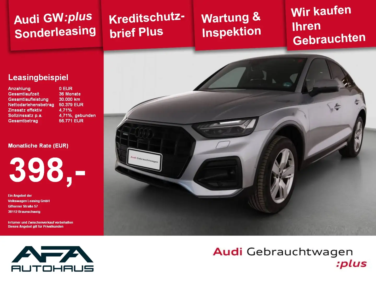 Audi Q5 Sportback 45 TFSI Advan. qu. AHK*Matrix*360° Silber - 1
