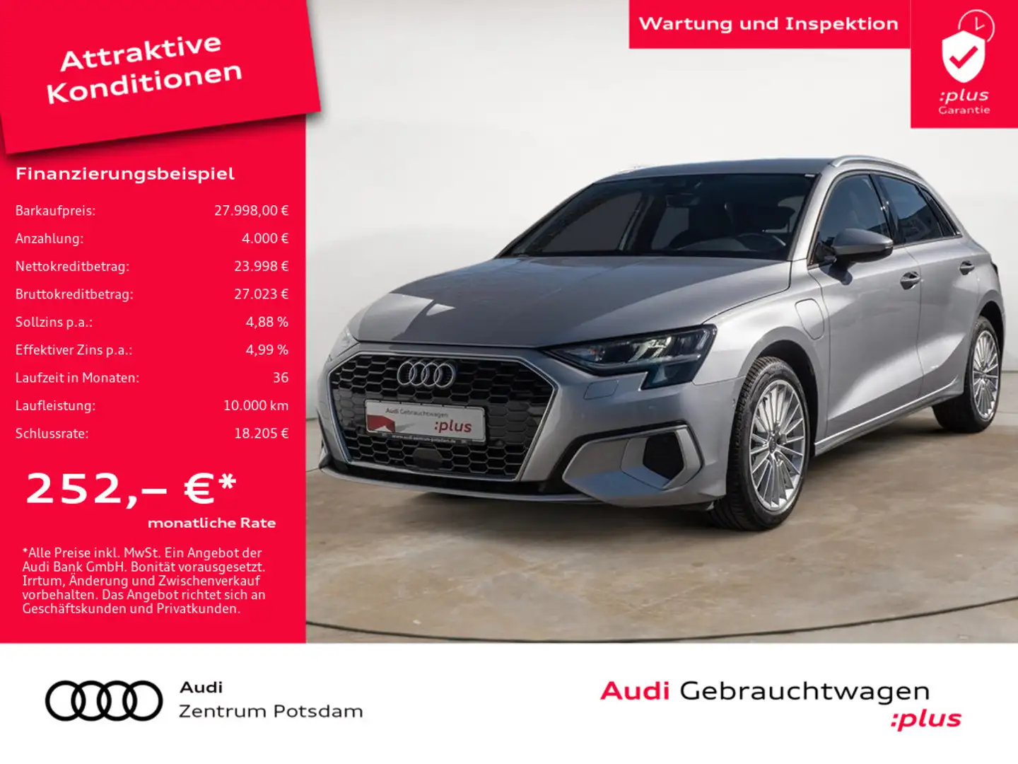 Audi A3 Sportback 40TFSI e LED NAVI VIRTUAL Silber - 1