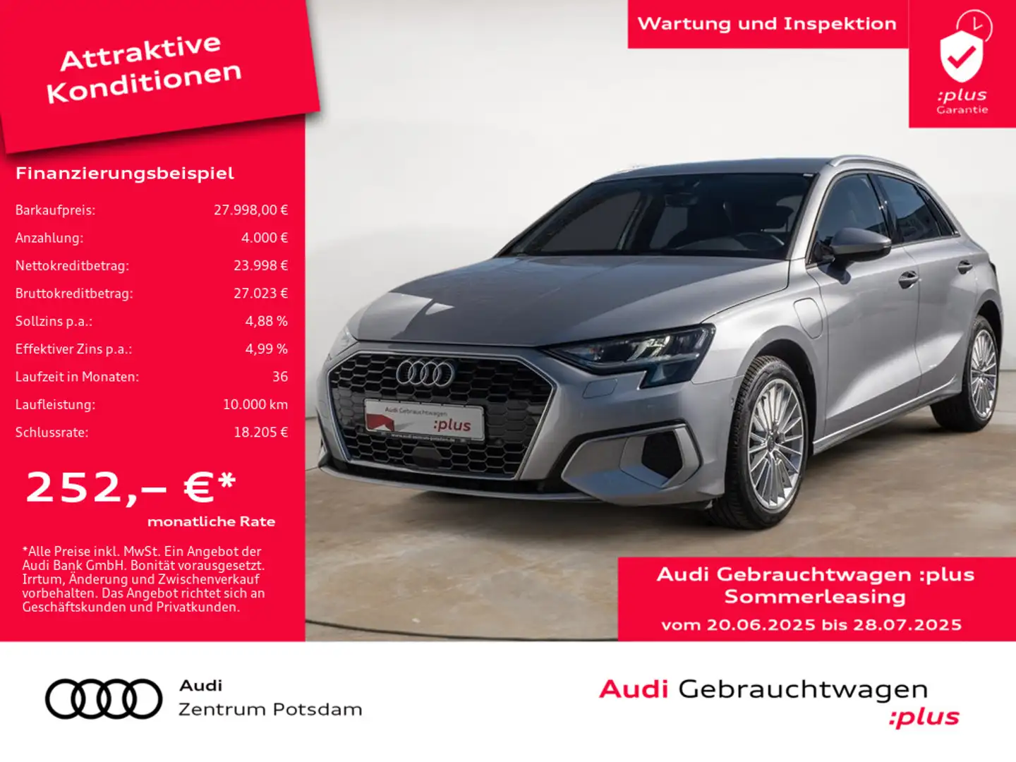 Audi A3 Sportback 40TFSI e LED NAVI VIRTUAL Argent - 1