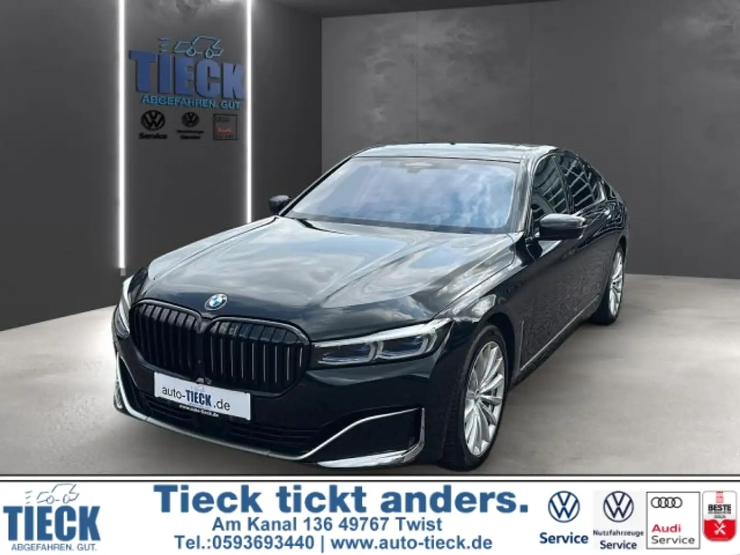 BMW 740 d xDrive Leder Navi HUD StHz Klima Laserlicht Schwarz - 1