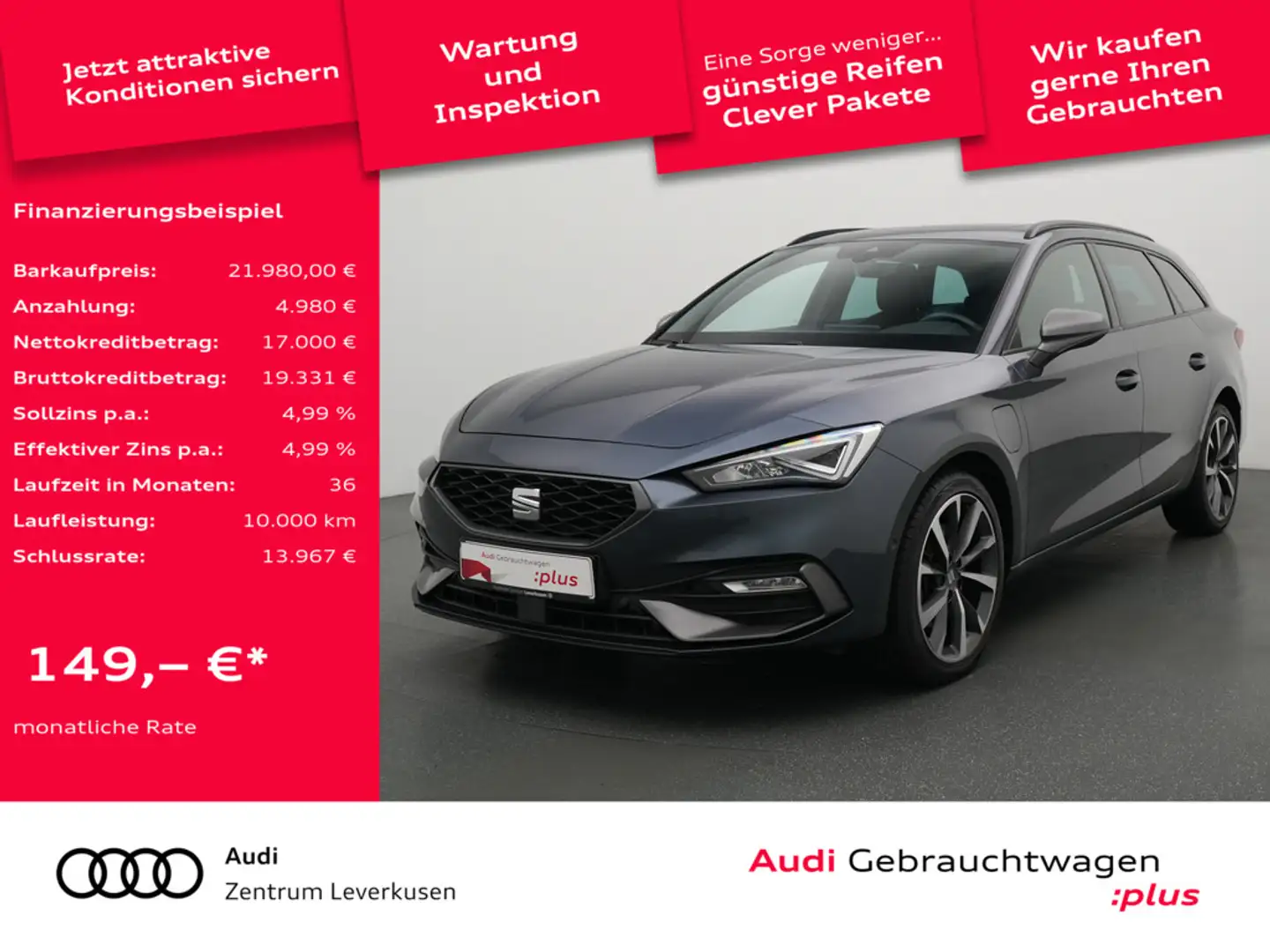 SEAT Leon DSG ACC LED PANO KAM NAVI CARPLAY VIRT Schwarz - 1