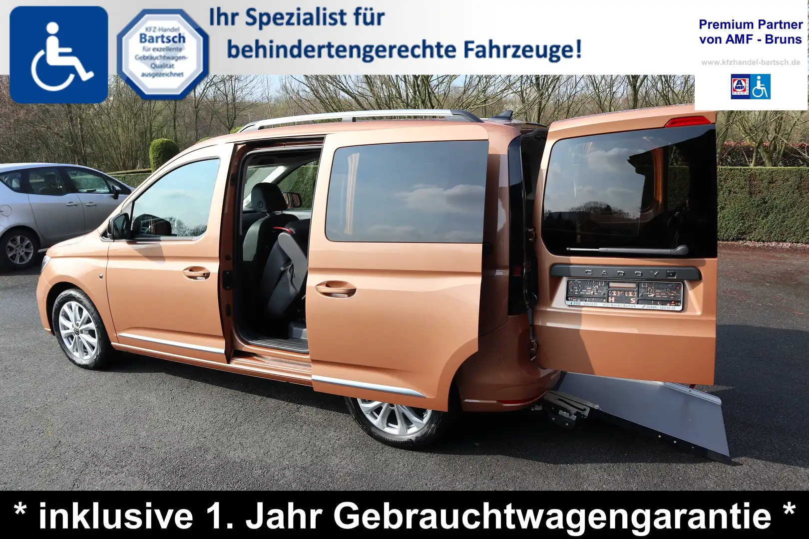 Volkswagen Caddy Style 1,5 TSI DSG*rollstuhlgerecht*Wenderampe* Brons - 2