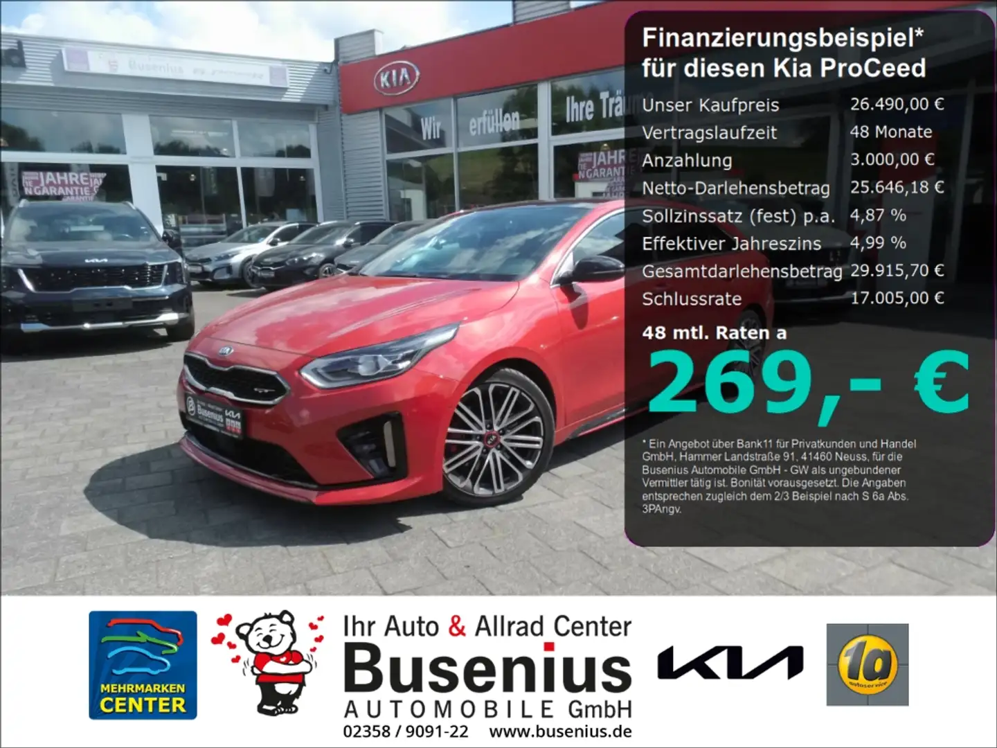 Kia ProCeed / pro_cee'd 1.6 T-GDI DCT GT+Pano+Navi+Kom+ACC Rot - 1