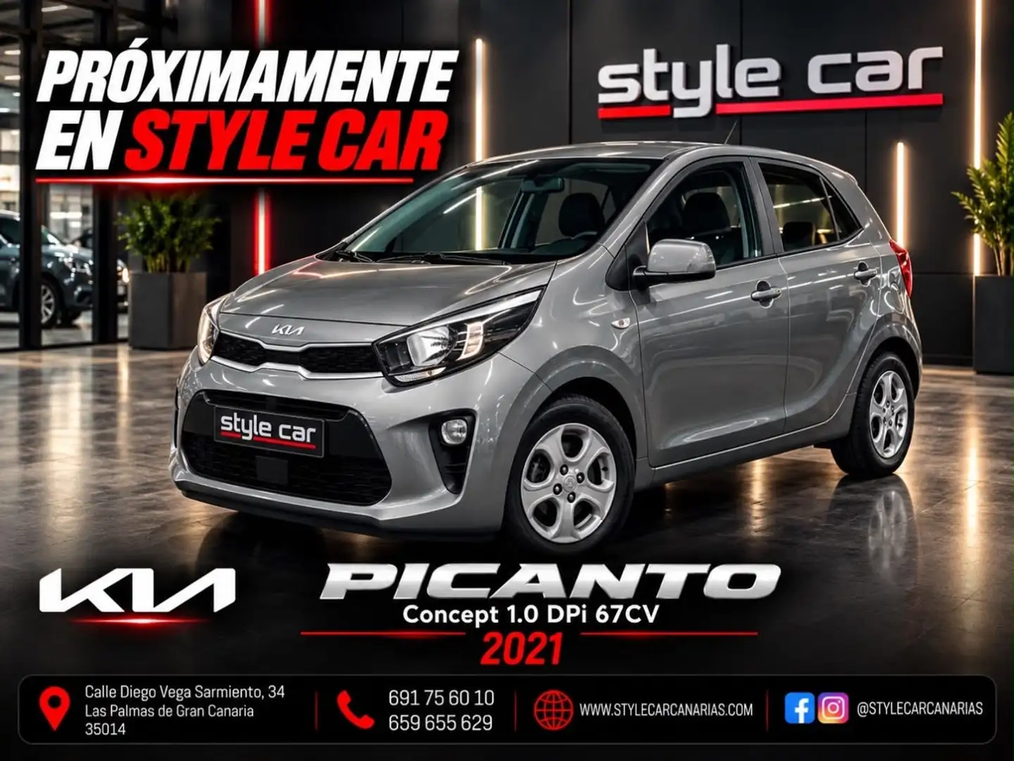 Kia Picanto 1.0 DPi Concept Gris - 1