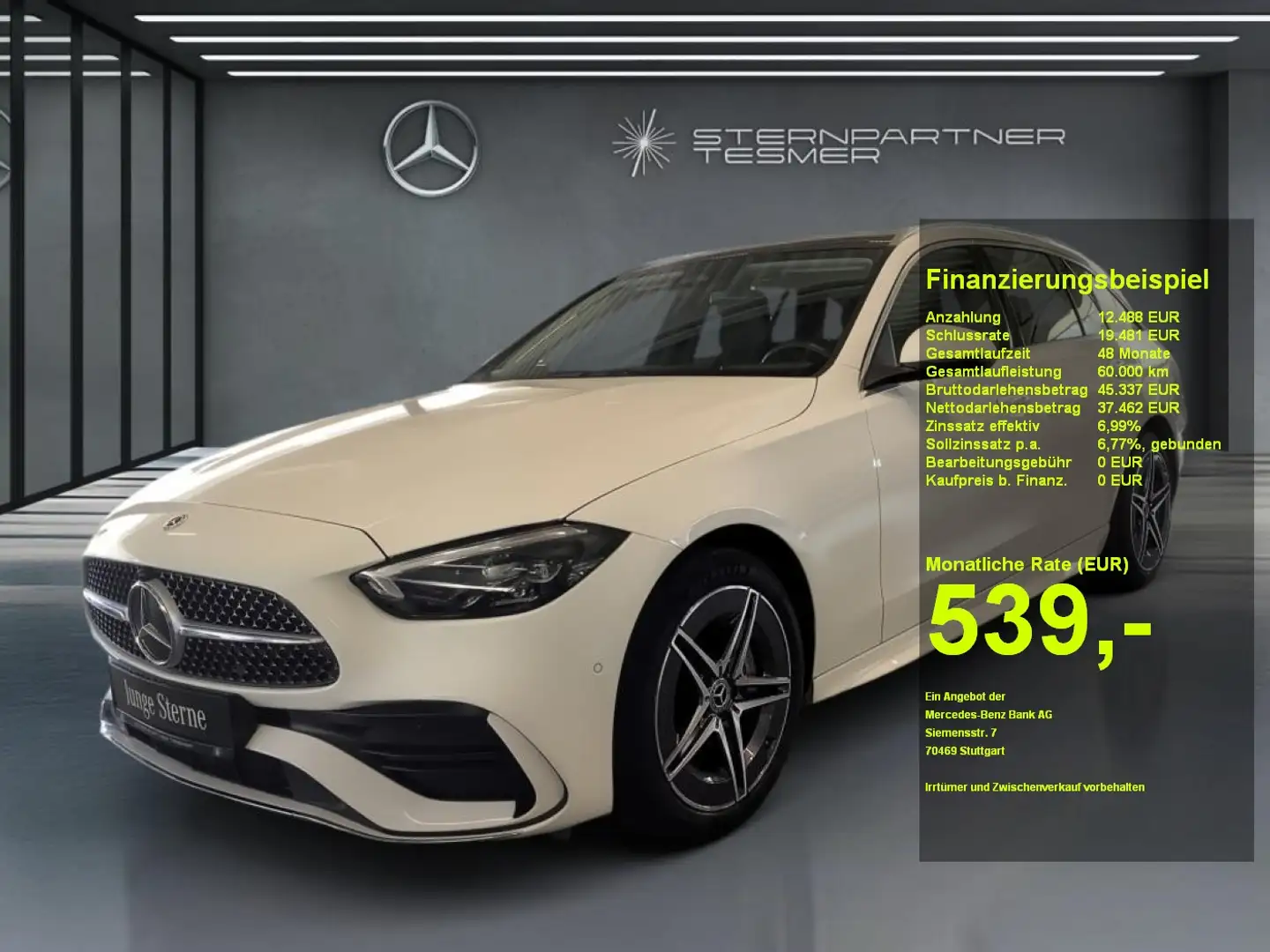 Mercedes-Benz C 300 de 4M T AMG - Panorama - AHK - Kamera Weiß - 1