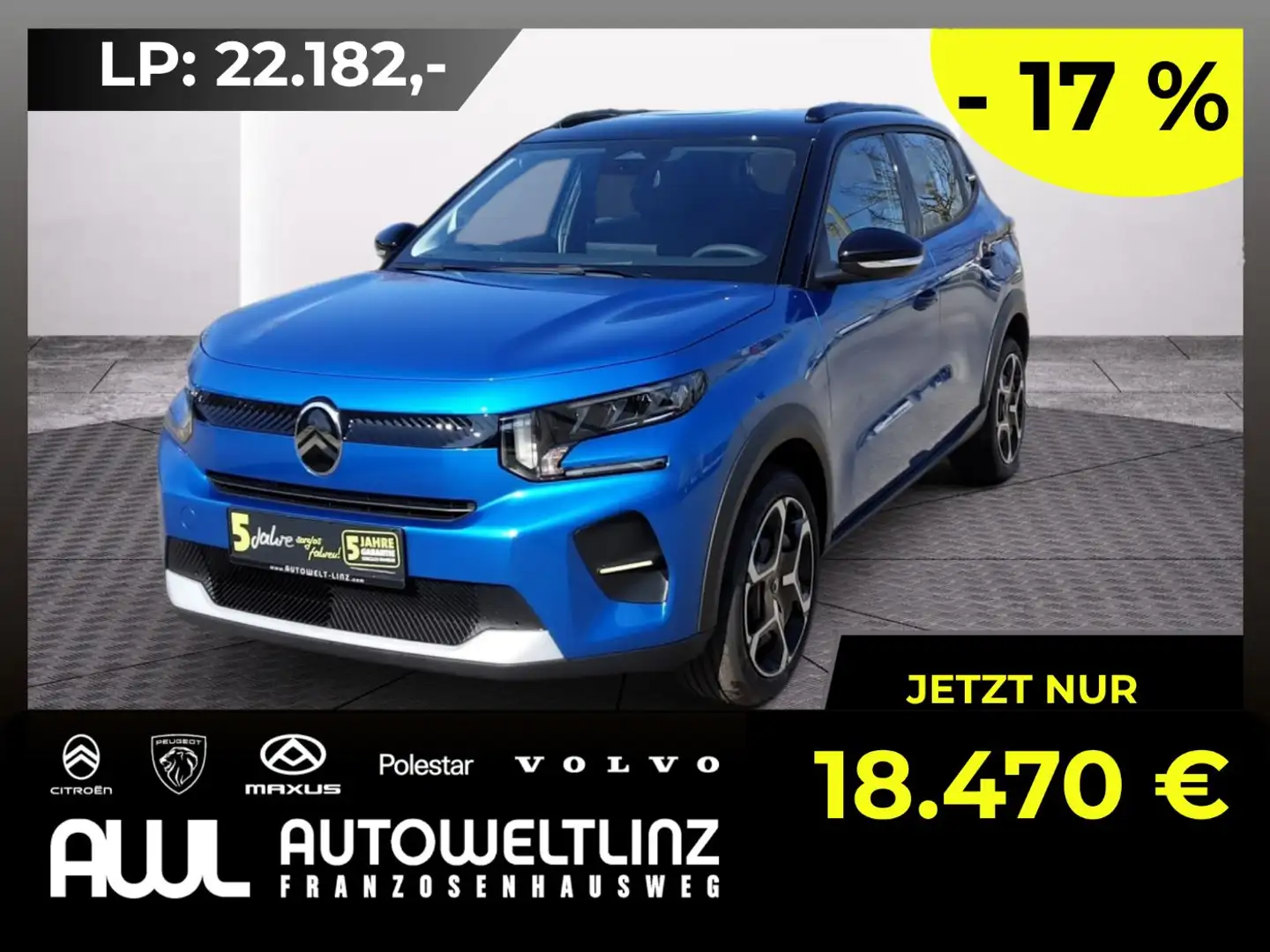 Citroen C3 Turbo 100 PS PLUS LED+PDC+SpurH Blau - 1