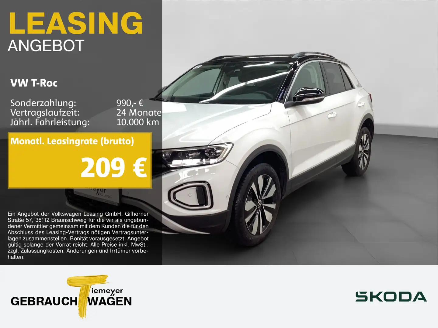 Volkswagen T-Roc 2.0 TDI DSG GOAL LED+ AHK KAMERA NAVI ASSI Weiß - 1