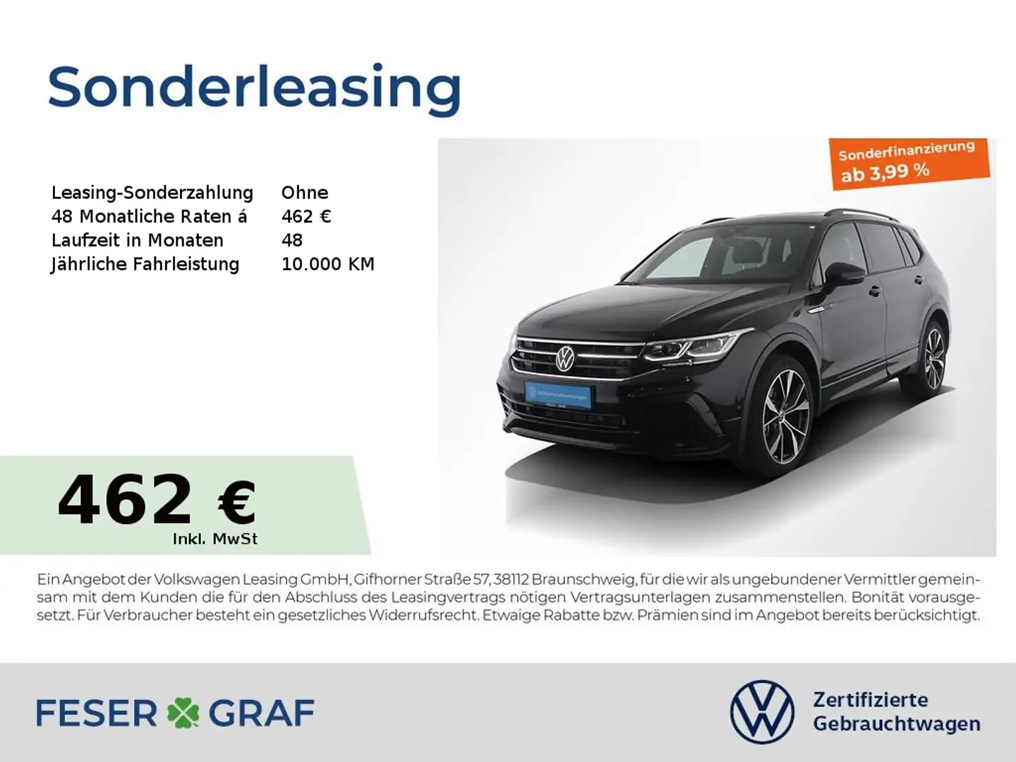 Volkswagen Tiguan R-Line 4M 2.0TDI DSG Navi StHz AHK Kamera Schwarz - 1