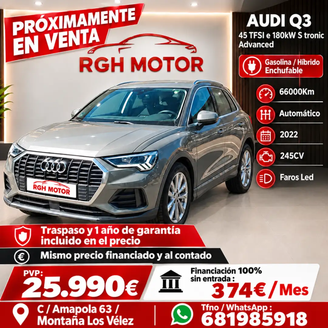Audi Q3 45 TFSIe Advanced S-tronic Gris - 1