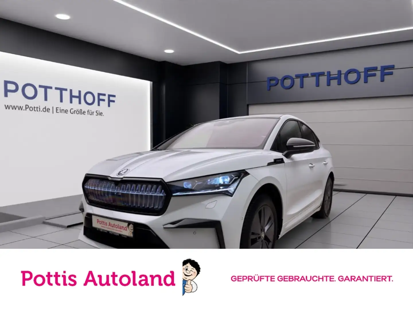 Skoda Enyaq Coupe 85 SPORTLINE PANO MATRIX AHK ACC Weiß - 1