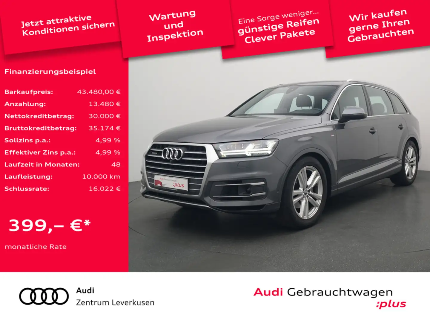 Audi Q7 VIRT ACC NAVI AHK LEDER HUD LUFT SHZ Schwarz - 1
