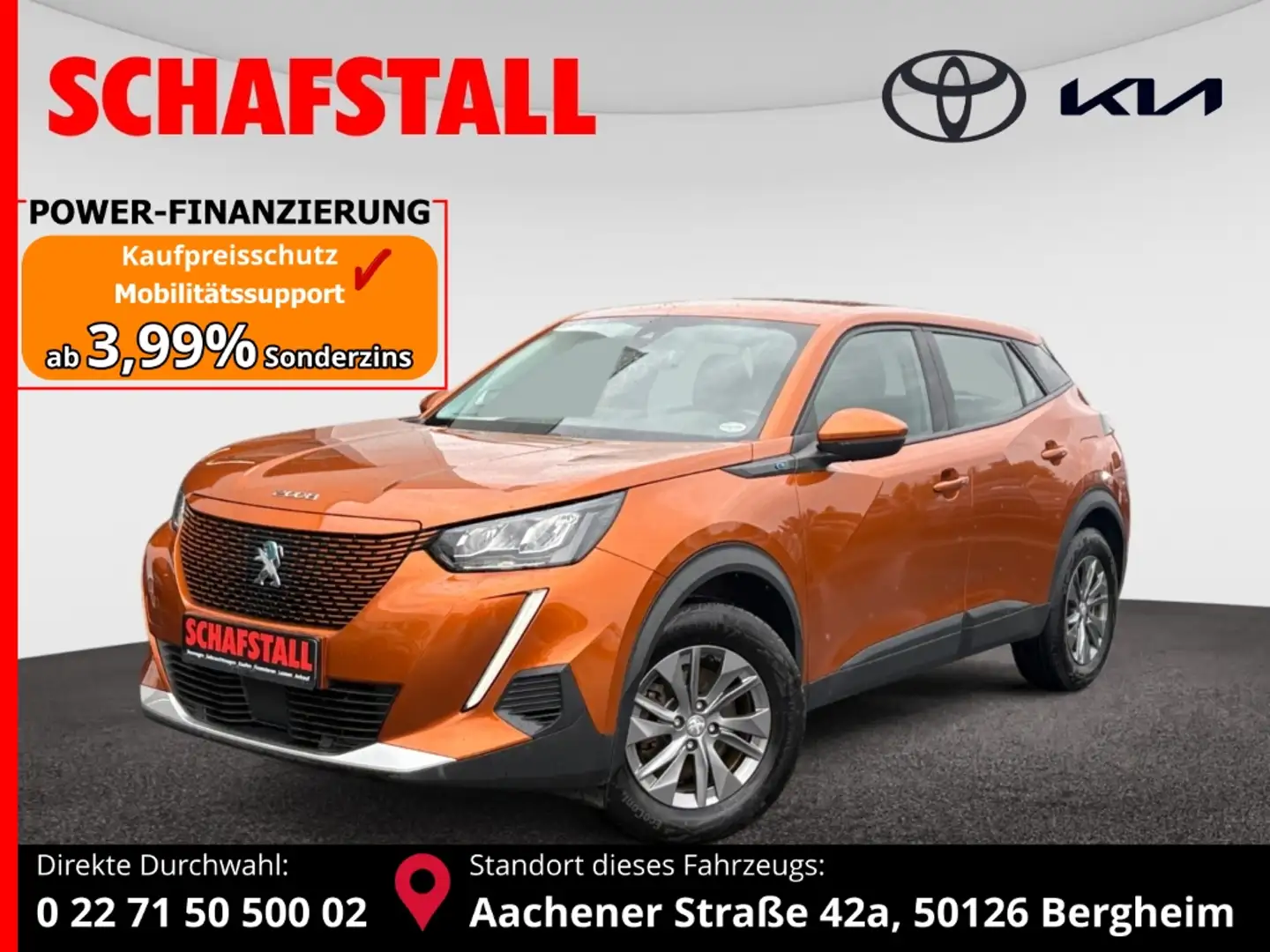 Peugeot 2008 e- Active 3-Phasen-Lader Carplay Kamera Tempomat Arancione - 1