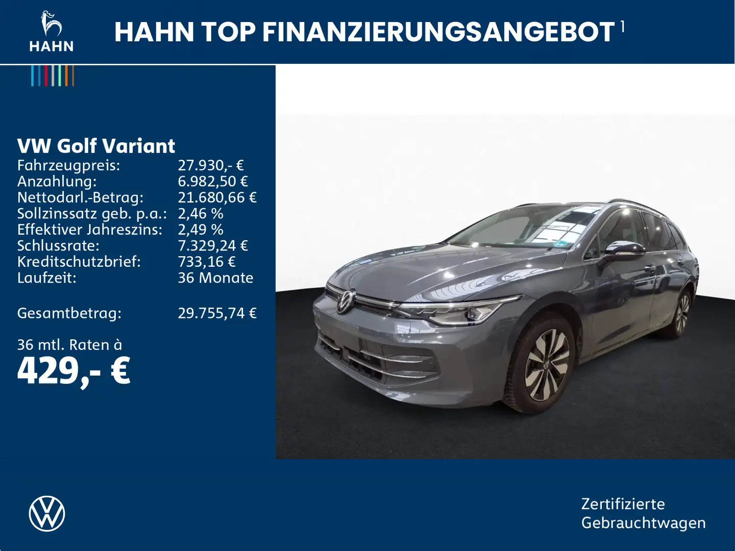 Volkswagen Golf Variant Golf VIII Variant 1.5TSI Goal LED AHK Navi CAM Grau - 2