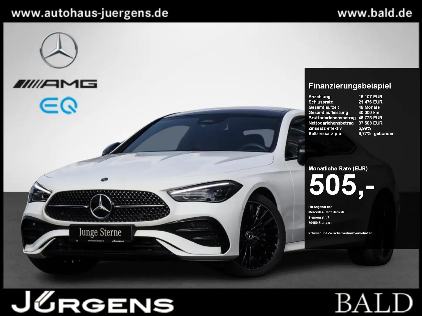 Mercedes-Benz CLE 200 AMG-Sport/Pano/Burm/360/Night/Memo/19" Weiß - 1