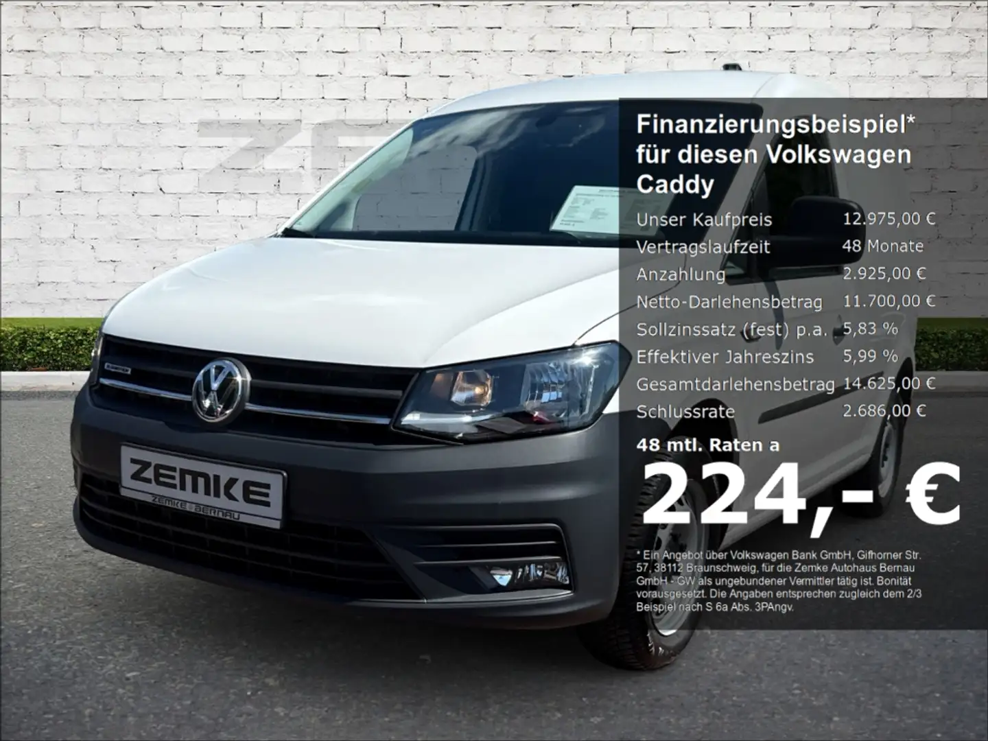 Volkswagen Caddy 1.4 TGI BMT Kasten AHK Navi Sperrdiff. WLAN Wit - 1