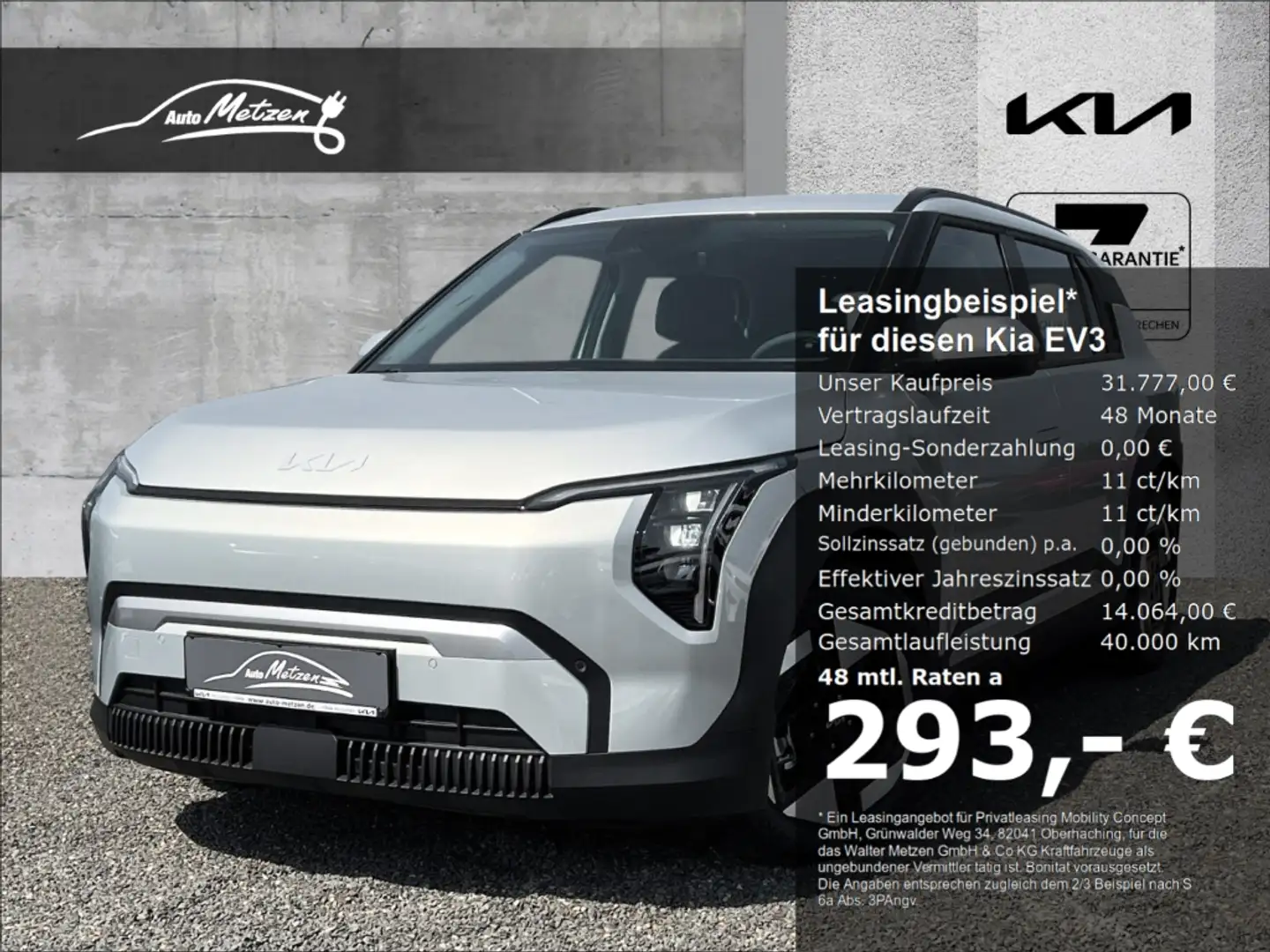 Kia EV3 58,3-kWh FWD Air Winter-Paket WP Navi Apps Silber - 1