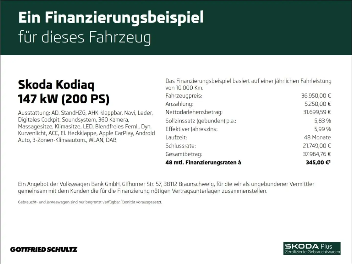 Skoda Kodiaq L&K TDI DSG AHK LED NAVI SITZHEIZUNG ACC 4X4 Schwarz - 2