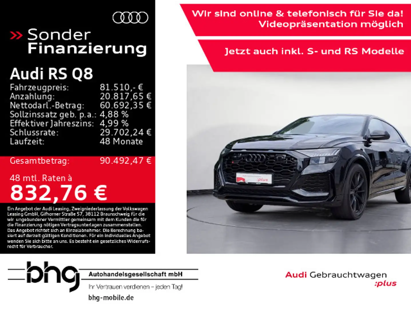 Audi RS Q8 TFSI quattro tiptronic advanced HUD Matrix Schwarz - 1