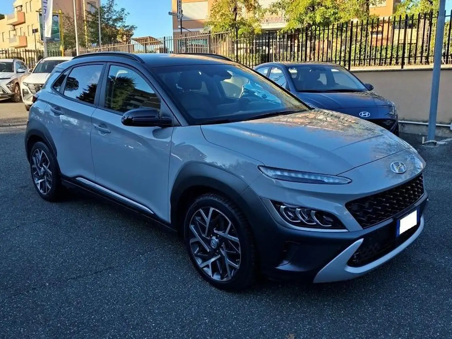 Hyundai KONA Kona I 2021 1.6 gdi hev Xclass 2wd 141cv dct Grigio - 2