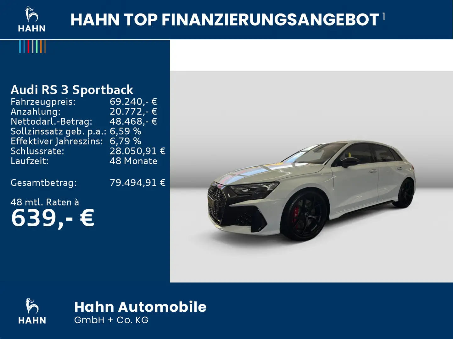 Audi RS3 Audi RS 3 Sportback 294 kW S tron Weiß - 2
